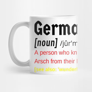 German Person Funny Dictionary Definition Deutsch Flag Colours Mug